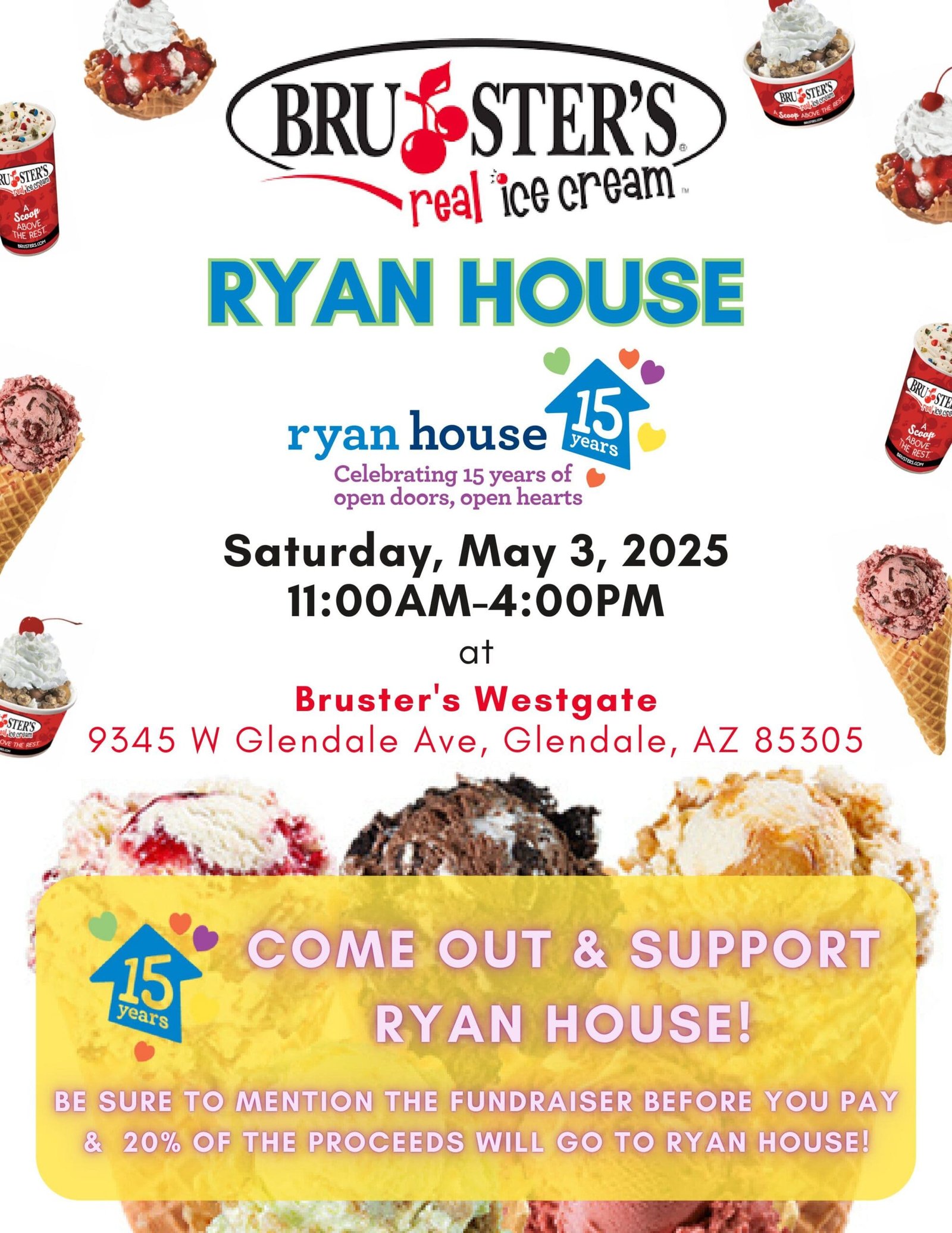 Bruster’s Ice Cream Fundraiser | Ryan House
