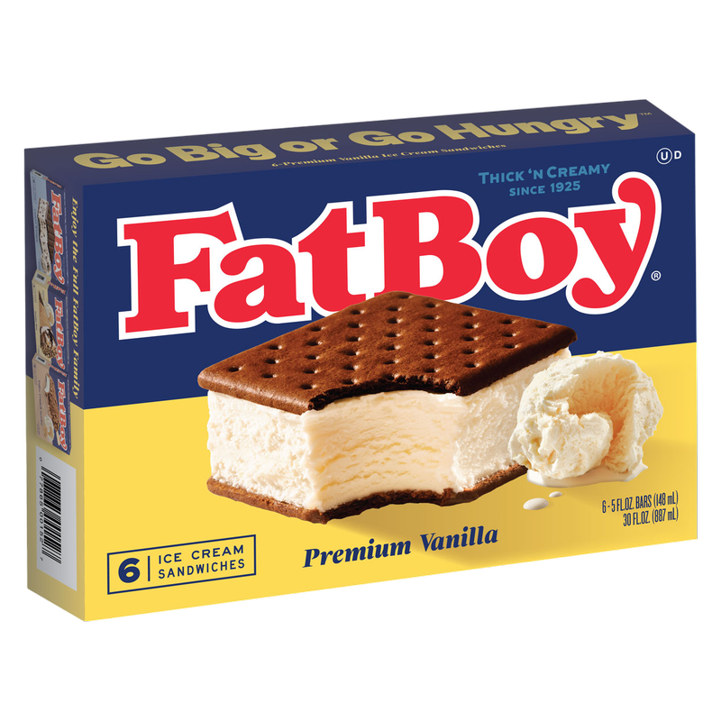 FatBoy Sandwich Vanilla Ice Cream Sandwich 6ct - BevMo!