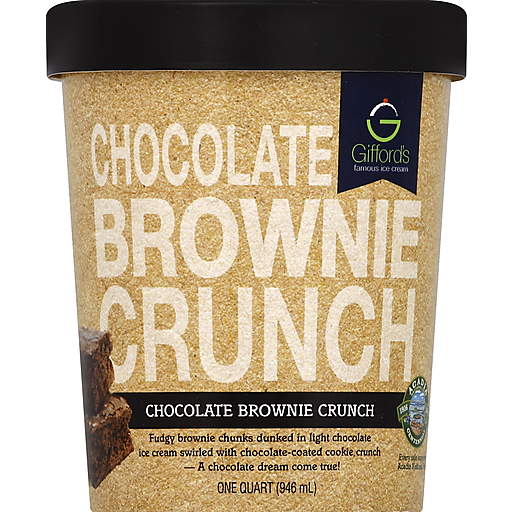 Gifford's Ice Cream, Chocolate Brownie Crunch 1 Qt | Ice Cream