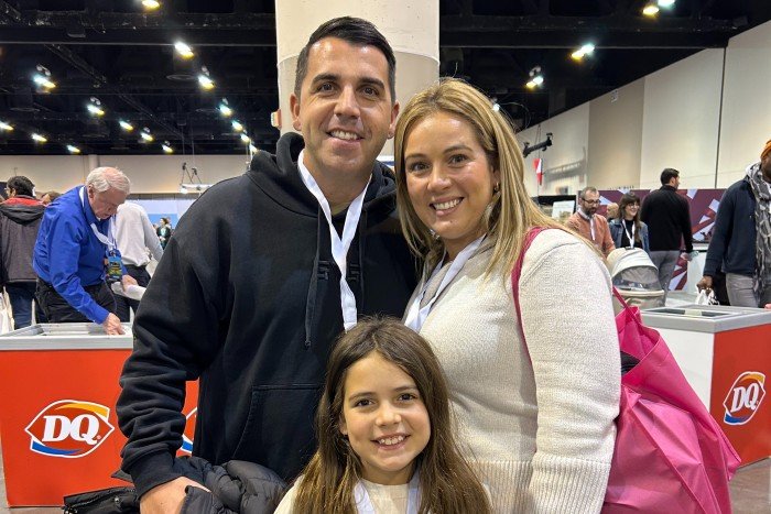 Ruben and Natalie Henriques with their daughter Valentina, from Sydney, Australia