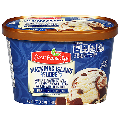 Our Family Ice Cream, Premium, Mackinac Island Fudge 48 fl oz | Other | Garden Fresh Marketplace