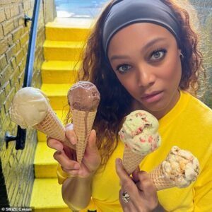 Tyra Banks (pictured) has revealed that she loves frozen desserts so much that she visits three ice cream stores in a single day