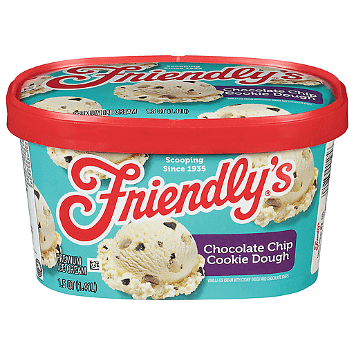 Friendly's Ice Cream, Premium, Chocolate Chip Cookie Dough 1.5 qt | Cookie Dough