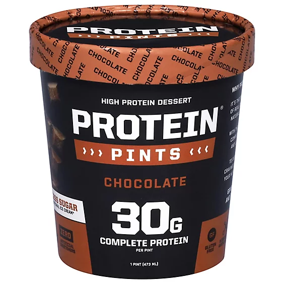 Protein Pints Ice Cream 30g Protein Chocolate - 16 OZ - Image 1