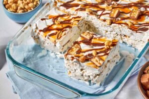 Snickers Ice Cream Casserole Recipe (3 Ingredients, Make-Ahead)