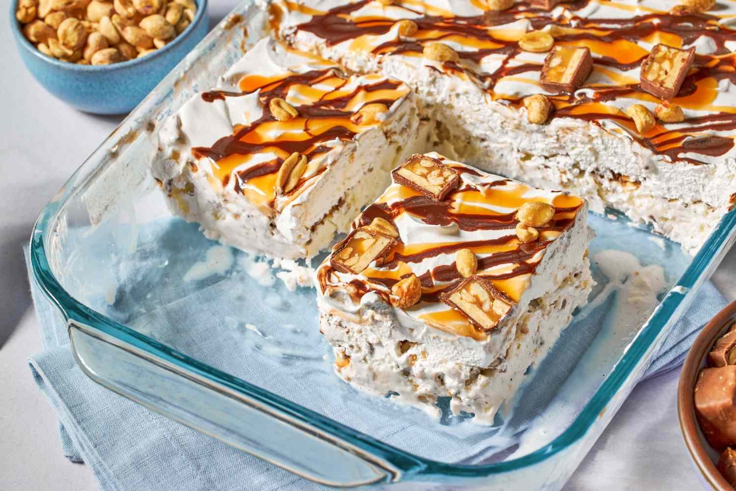 Snickers Ice Cream Casserole Recipe (3 Ingredients, Make-Ahead)